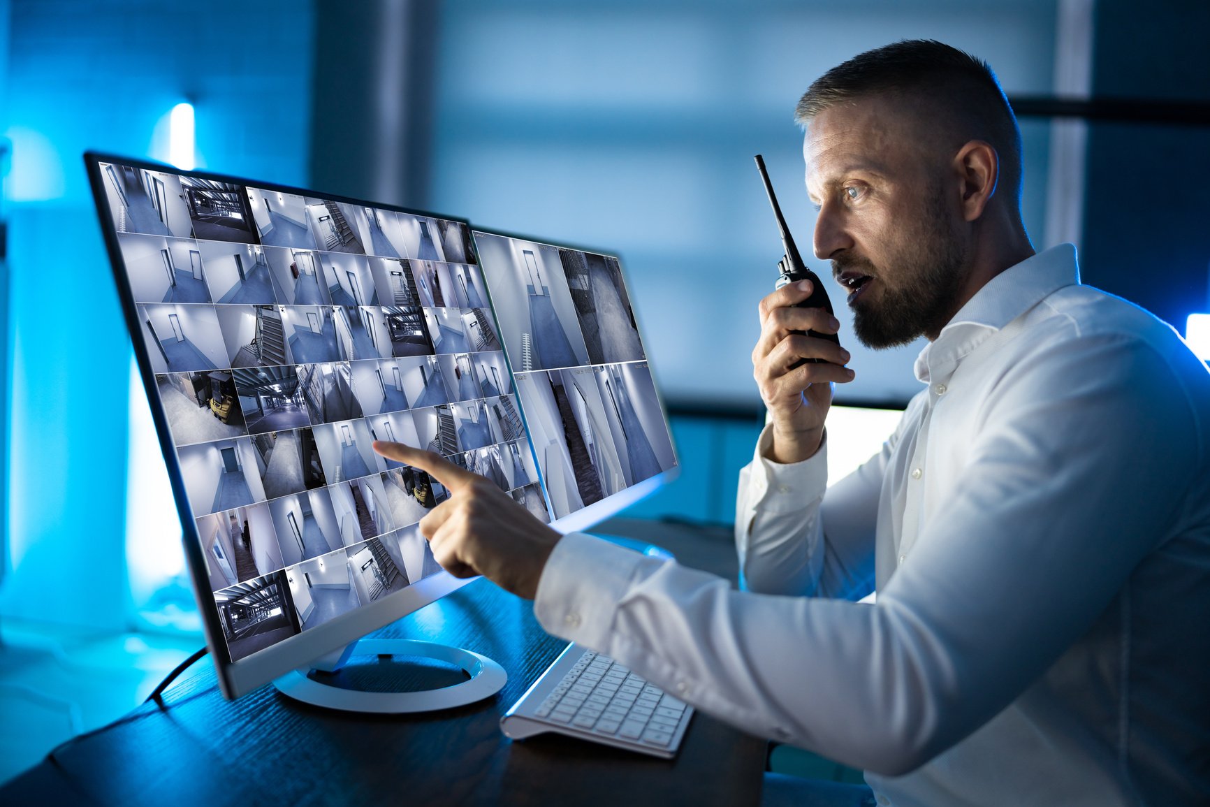 Security System CCTV Monitor Room